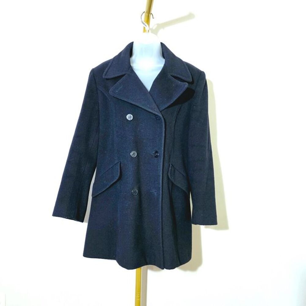 Talbots Navy Blue Wool Peacoat sz 8